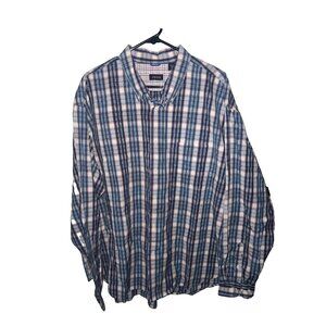 New Men's IZOD plaid shirt plus size XXL 2X Long sleeve $48 multicolor